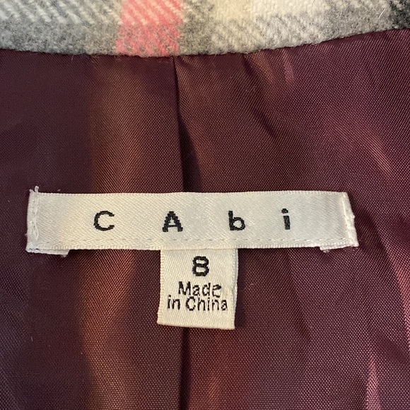 CAbi Double Breasted Wool Blend Cropped Plaid Coat - Picture 4 of 7